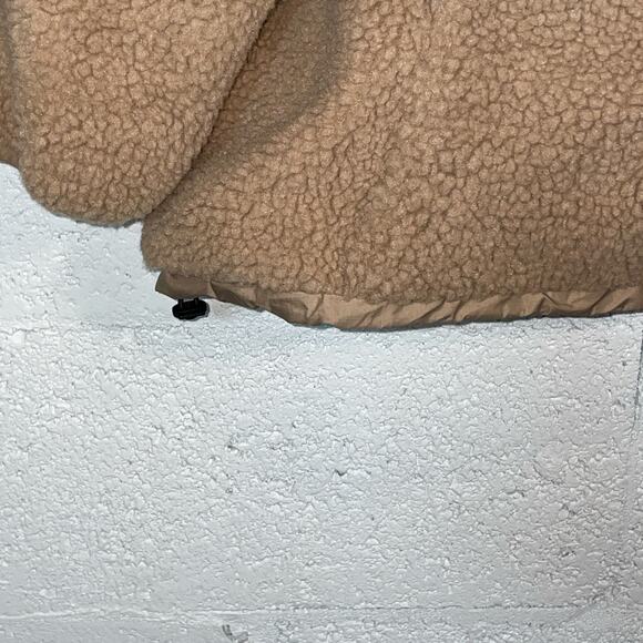 BASS OUTDOOR Women's Contrast Hood Sherpa Soft Pullover, tan XL - Picture 4 of 9